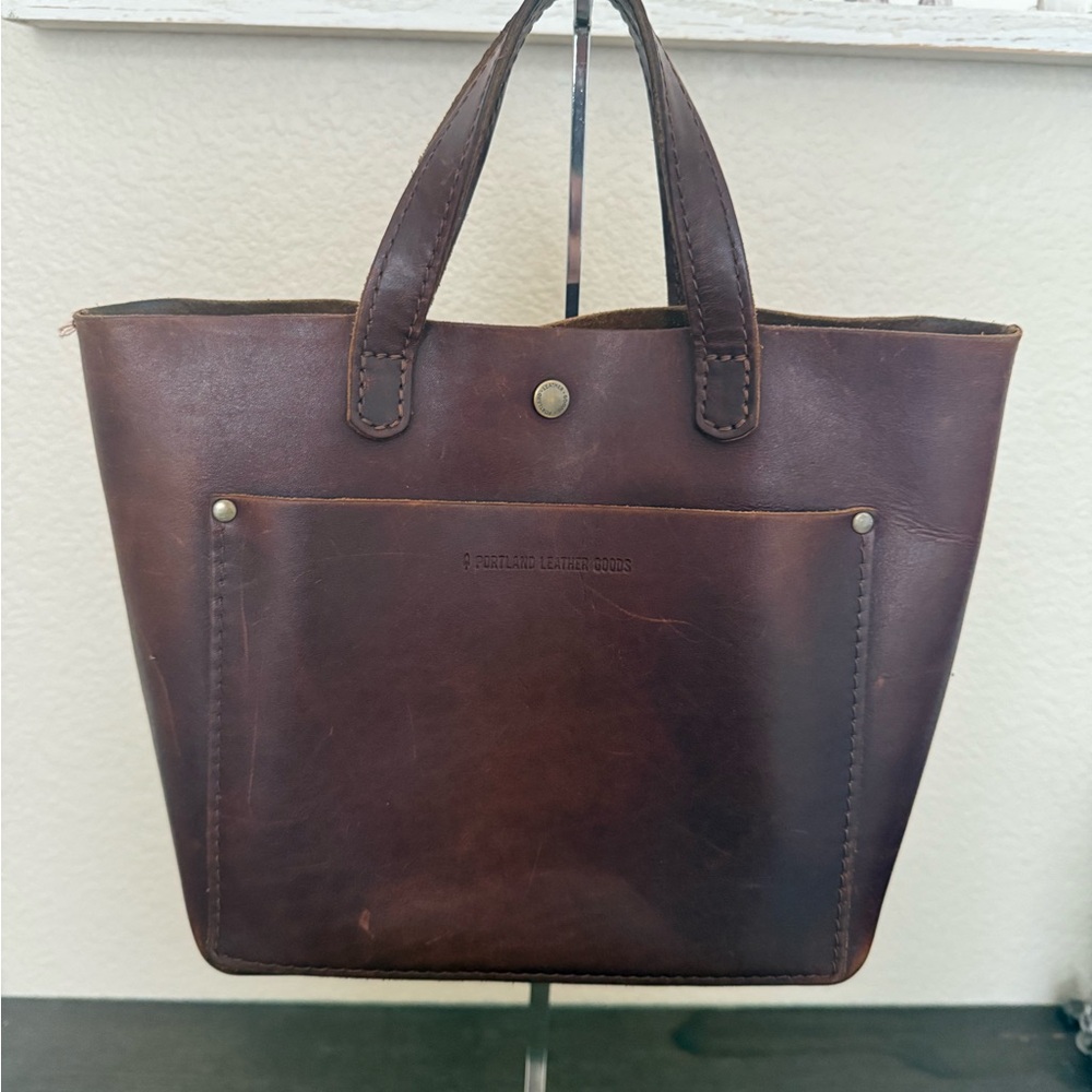 Portland Leather Brown Mini Crossbody Tote Bag